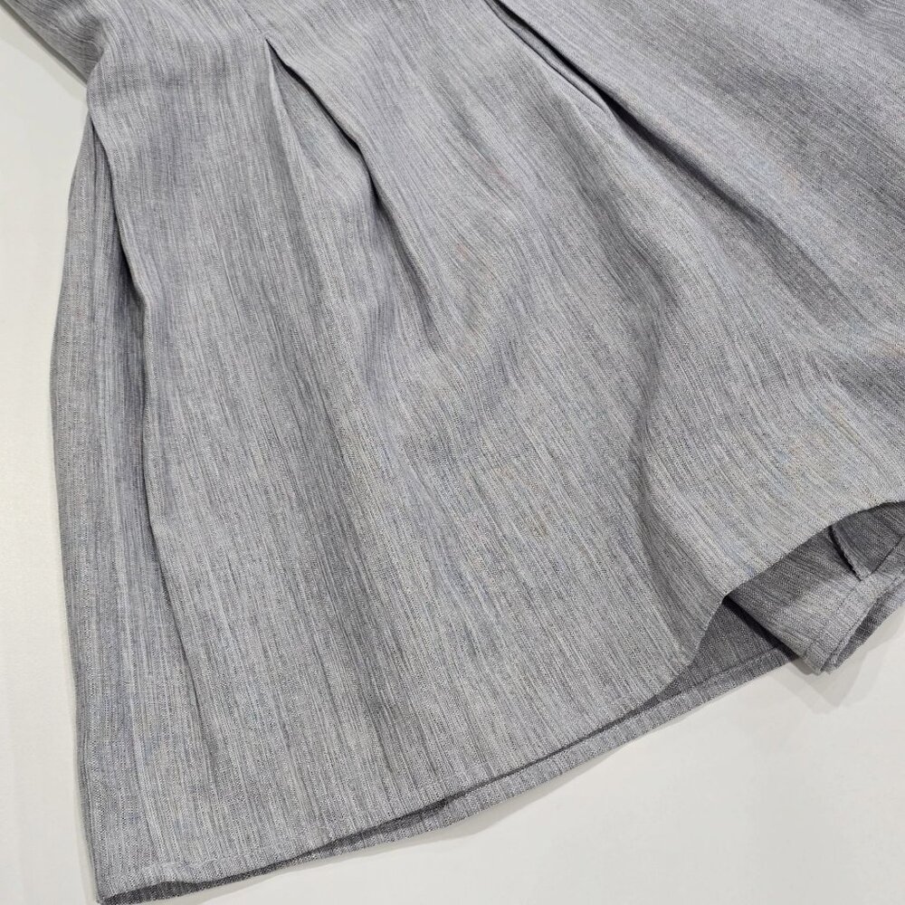 Romeo + Juliet Couture ✦ Gray Striped Sweetheart Romper ✦ Pleated Cotton Blend M - Picture 6 of 11